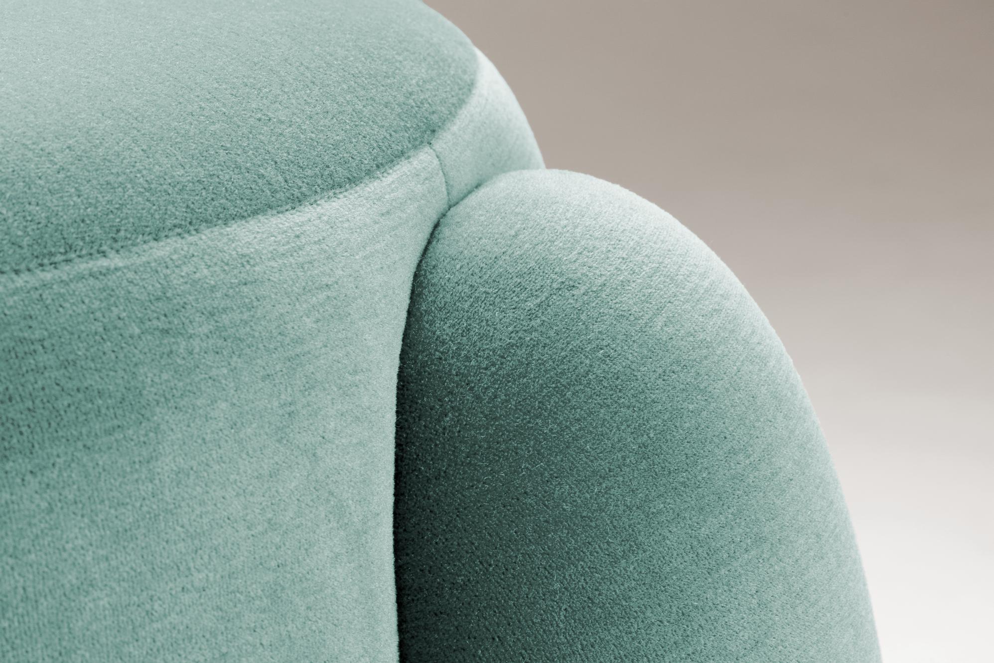 Marlon Light Blue Round Pouf
