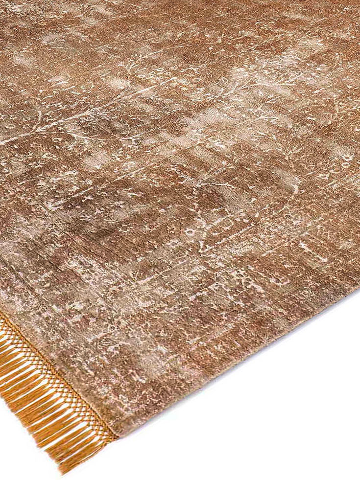 Zero Pile Luxury Silk / Wool Rug ☞ Size: 122 x 183 cm