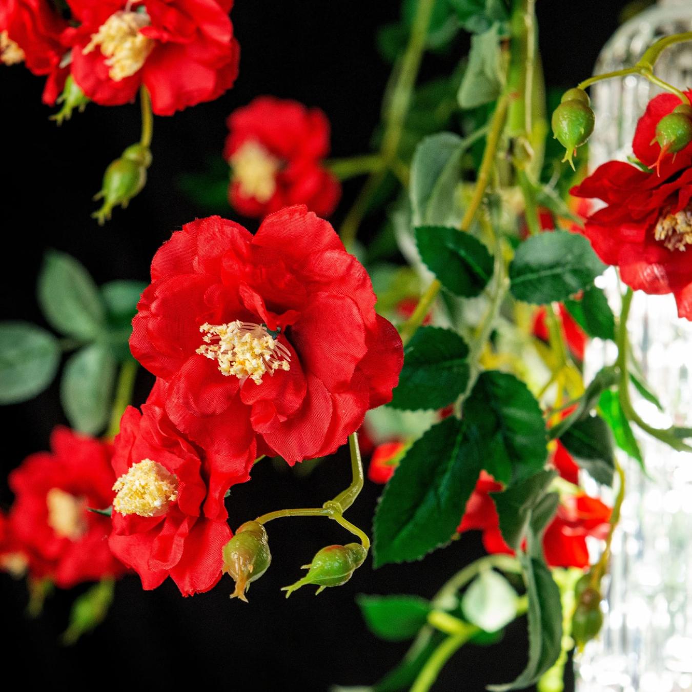 Wild Red Roses Large Chandelier