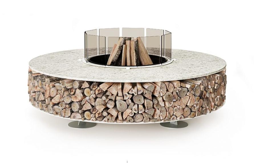 Keramik White Outdoor Fire Pit