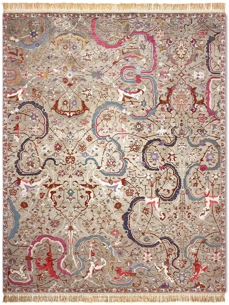 Tabriz Hand-Knotted Wool / Silk Rug