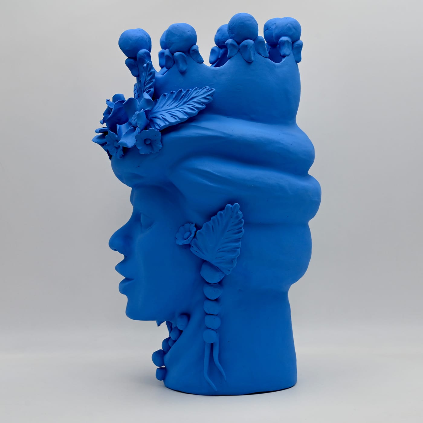 Artisan Blue Moor's Head Sculpture Made in Italy