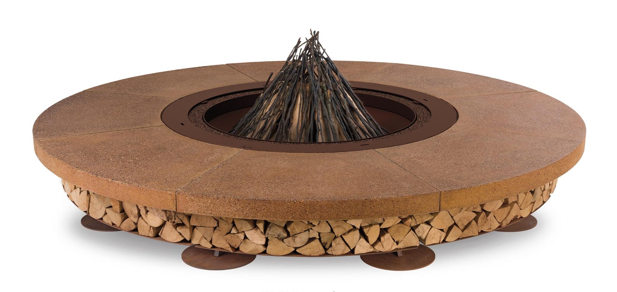 Concrete Brown Outdoor Fire Pit