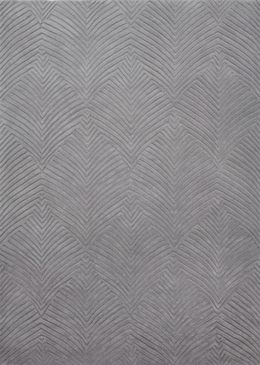 Grey Wool Modern Hand Woven Rug ☞ Size: 120 x 180 cm