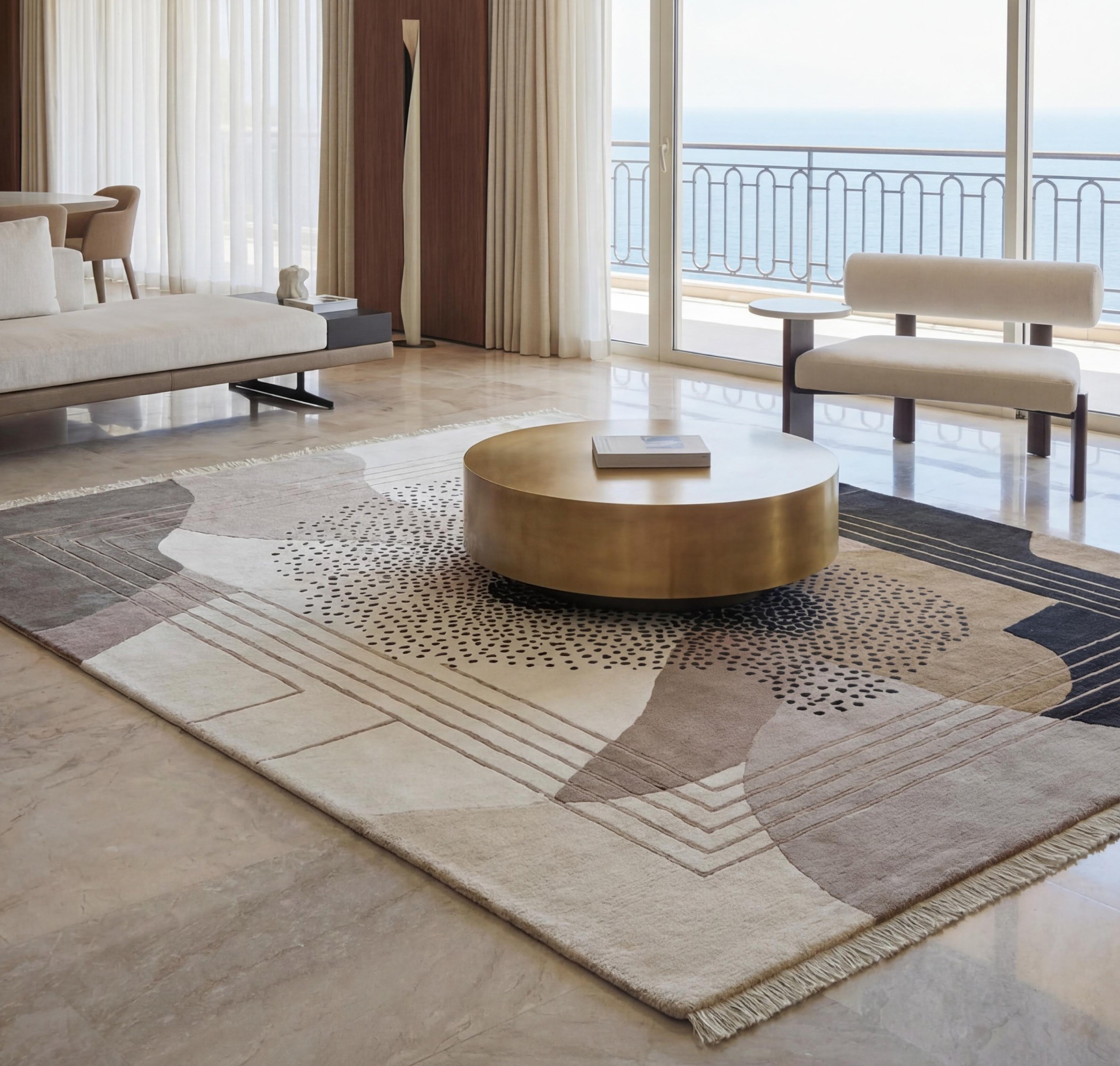 Abstract Figure Mono Artisan Rug | Size: 170 × 240 cm