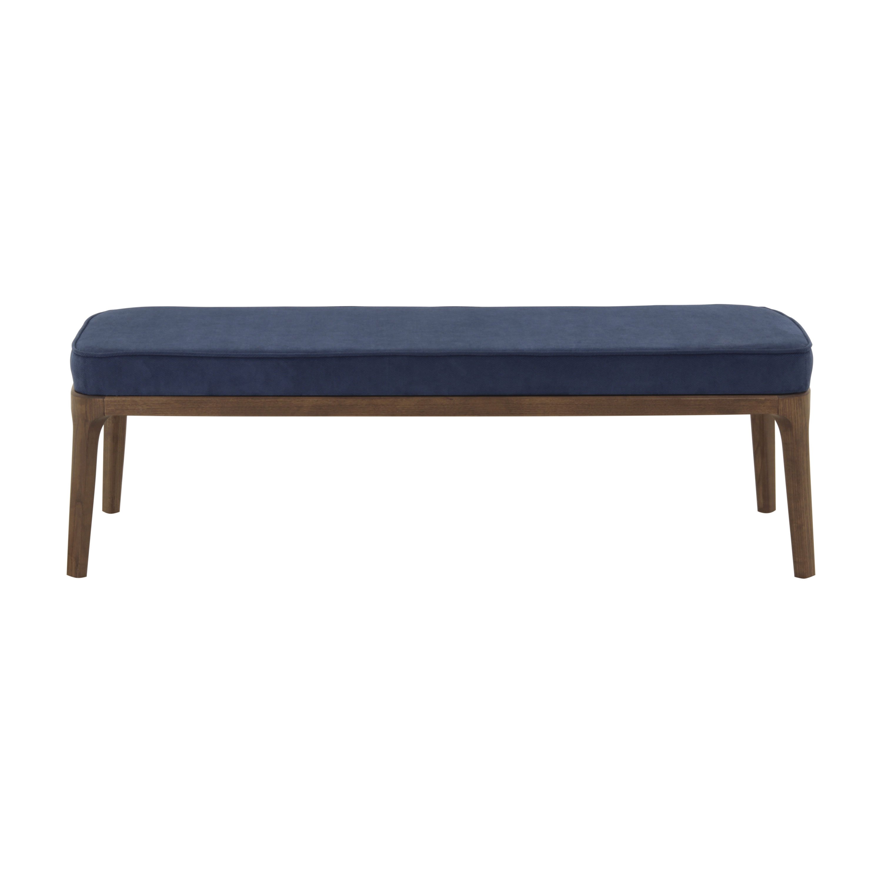 Carmela Blue Upholstered Bench