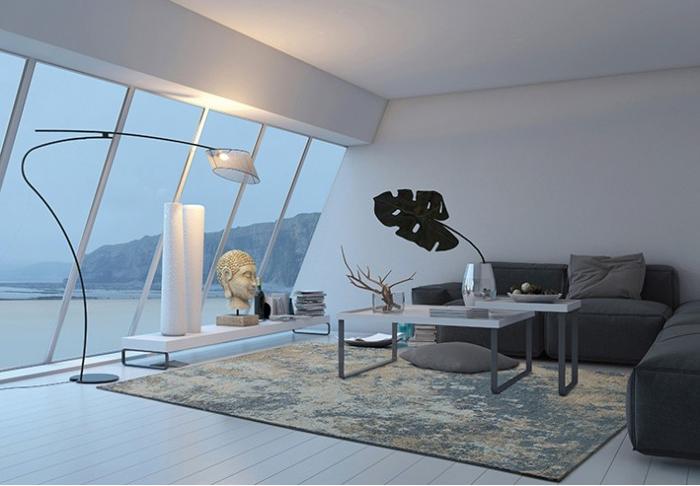 Deco Green / Blue Modern Rug | Size: 200 x 285 cm