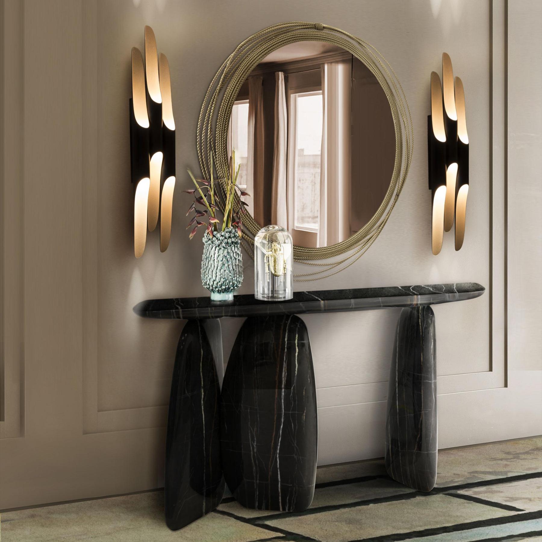 Round Brass Wall Classic Mirror