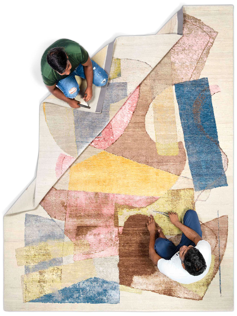 Original Hand-Knotted Silk / Wool Rug