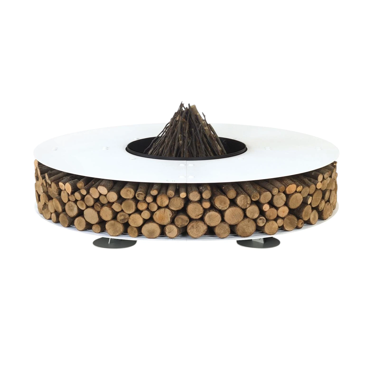Steel Round White Fire Pit
