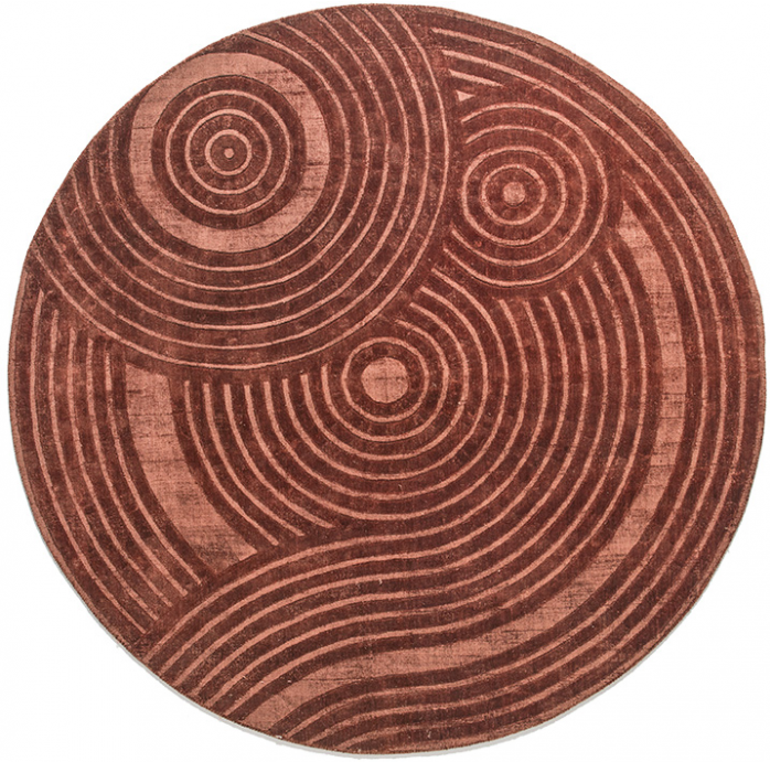 Designer Rust Indian Hand-Woven Rug | Size: 200 x 200 cm