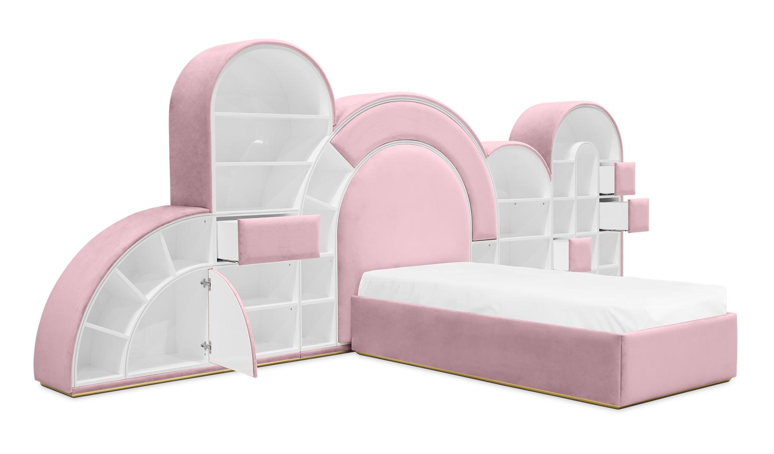 Bubblegum Marshmallow Pink Bed | Configuration: Small | Mattress Size: 90 x 190 cm