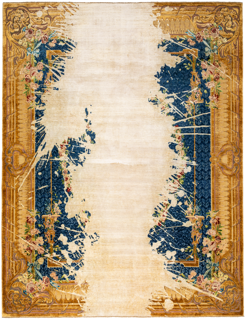 Savonnerie Hand-Knotted Rug