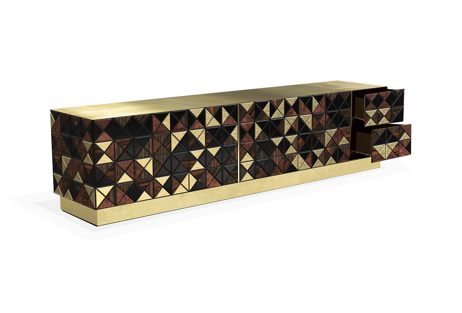 Mosaic Walnut TV Designer Cabinet