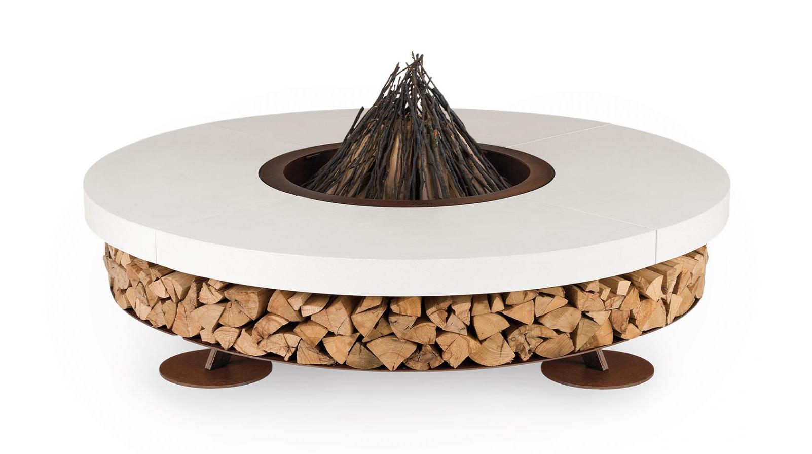 Concrete White Outdoor Fire Pit