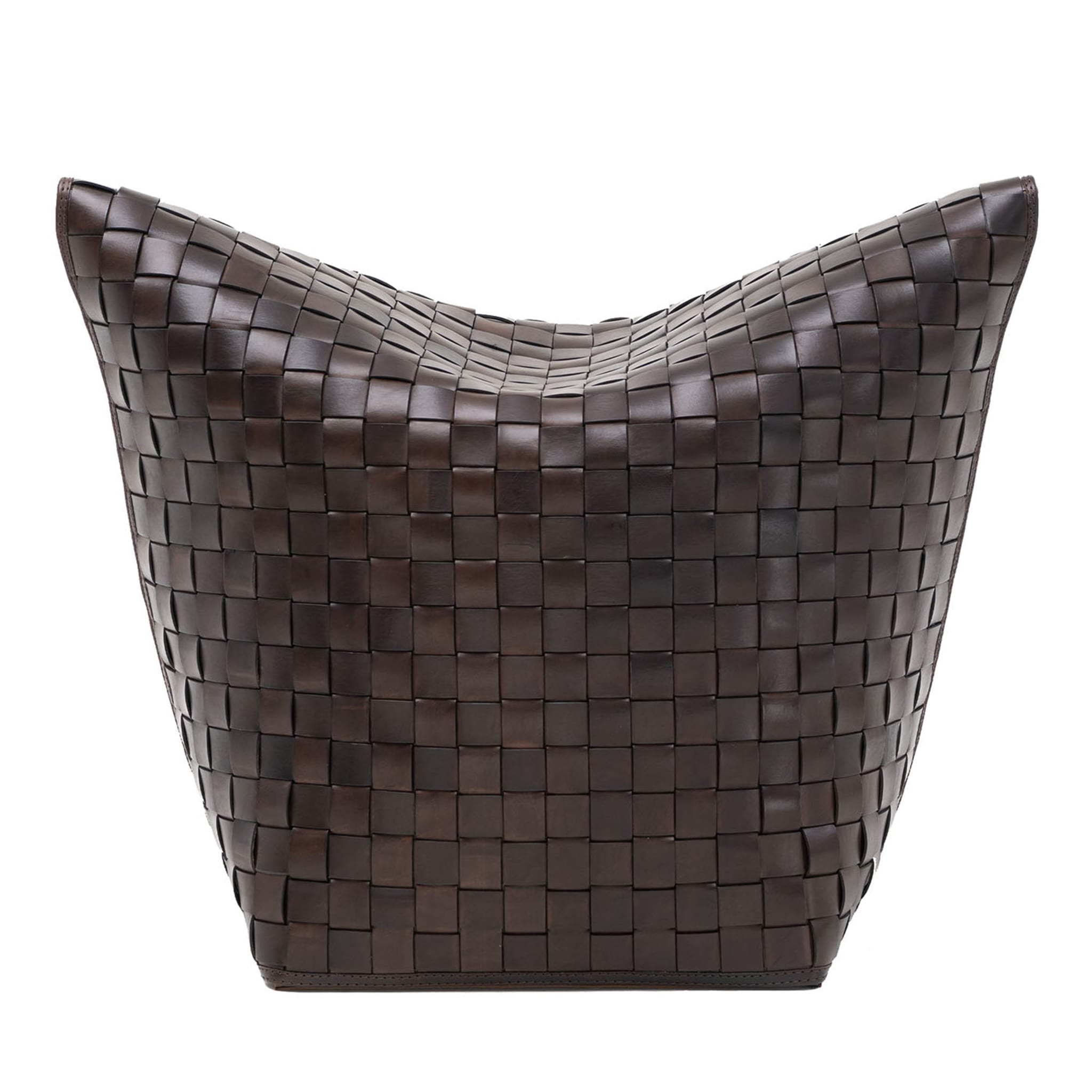 Weaved Mao Bean Bag Leather Chair