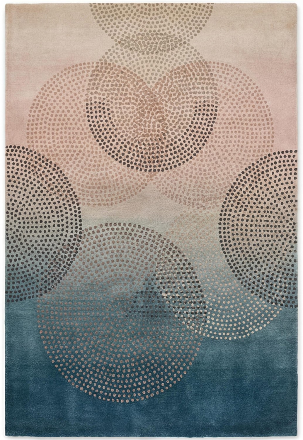 Misty Circles Handmade Rug