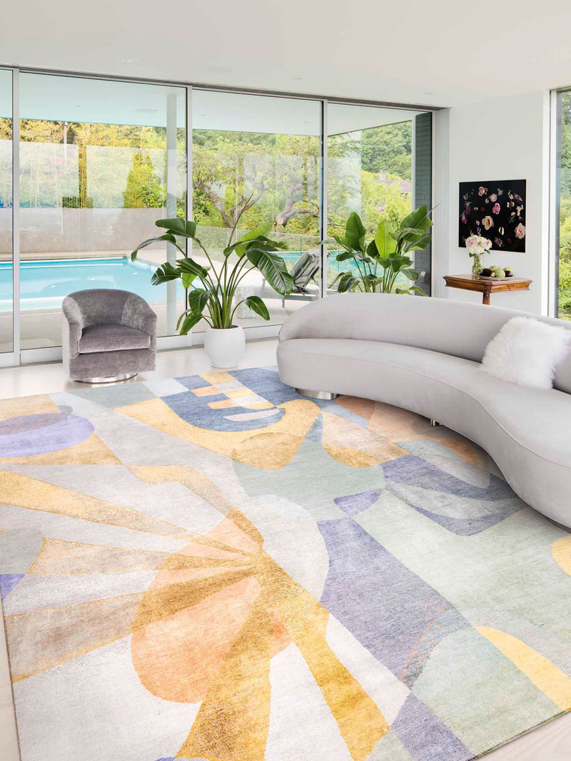 Pastel Mint Hand-Knotted Wool / Silk Rug | Size: 305 x 427 cm