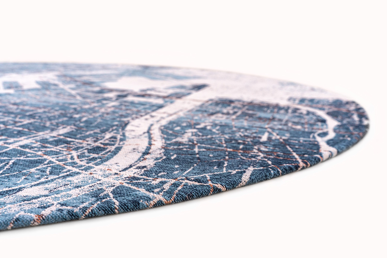 Modern Blue Round Rug | Size: Ø 240 cm