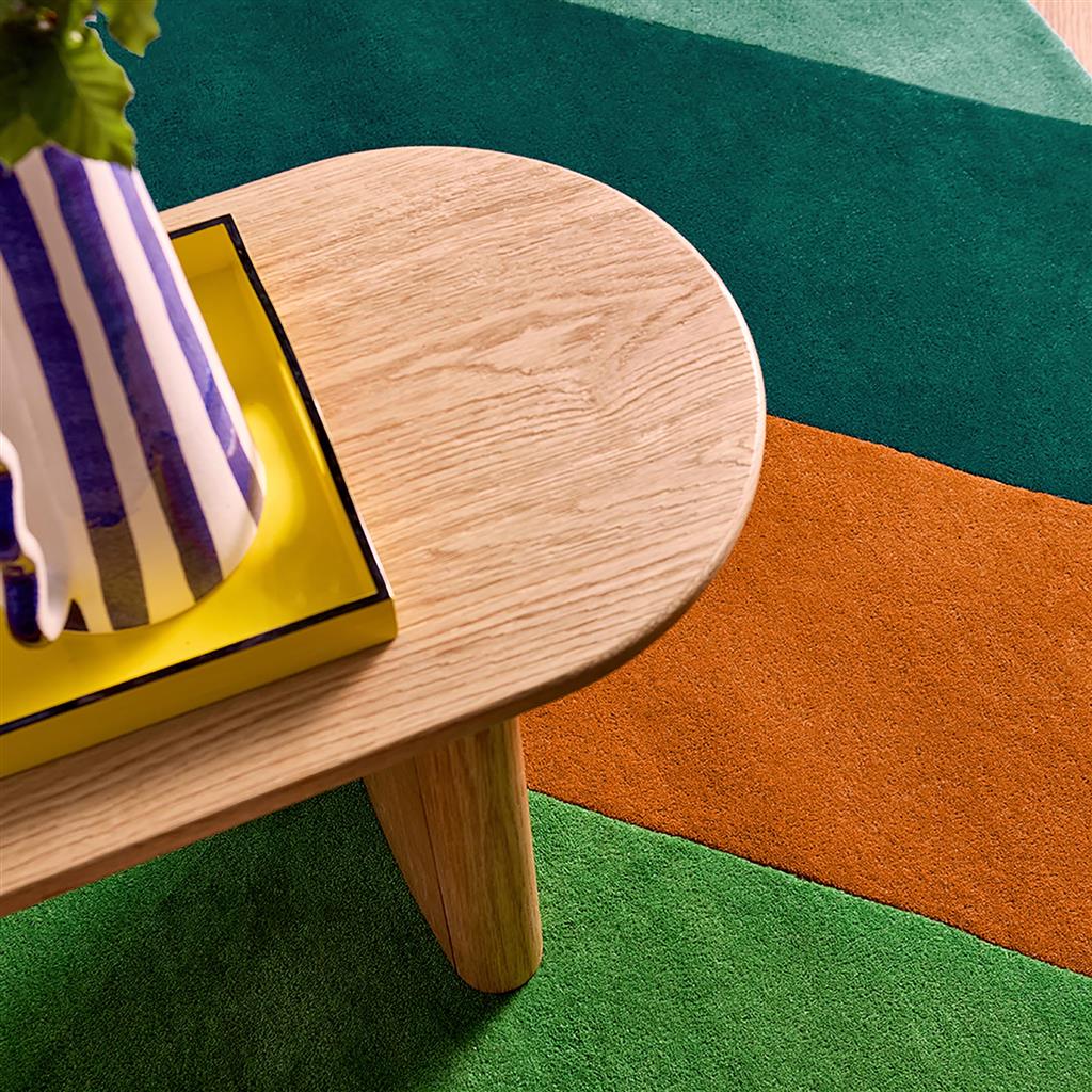 Rainbow Stripe Emerald/Amber Rug | Size: 170 x 240 cm