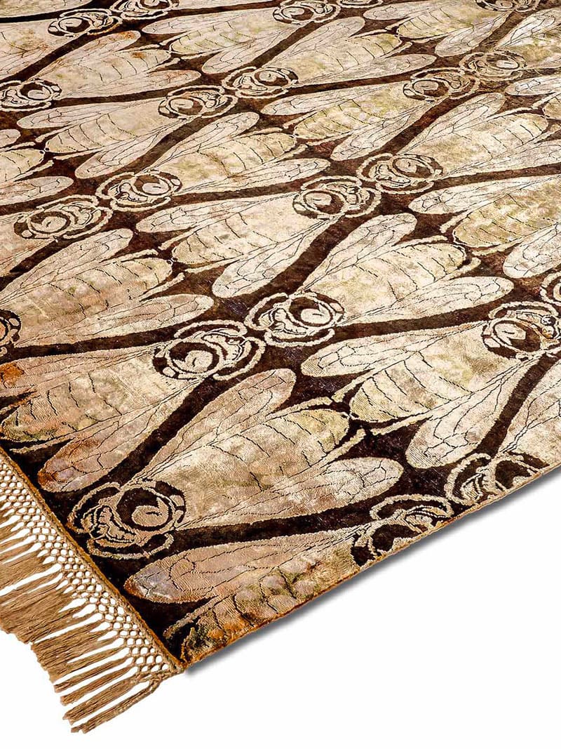 Honey Gold Luxury Silk / Wool Rug ☞ Size: 365 x 457 cm