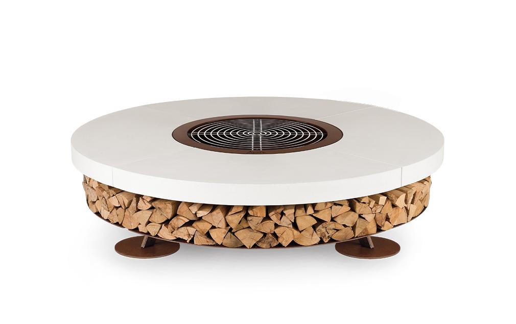 Concrete White Outdoor Fire Pit