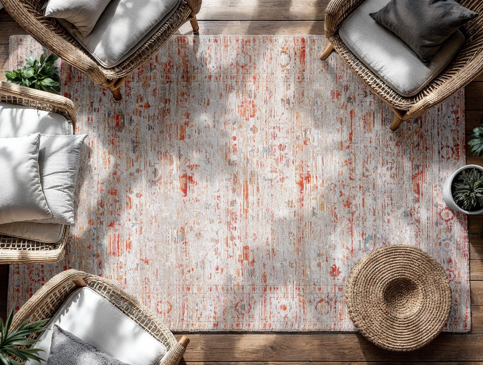 Sunset Toned Abstract Rug | Size: 140 x 200 cm