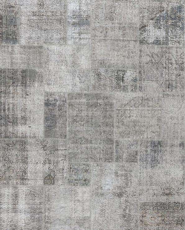 Light Gray Patchwork Luxury Rug