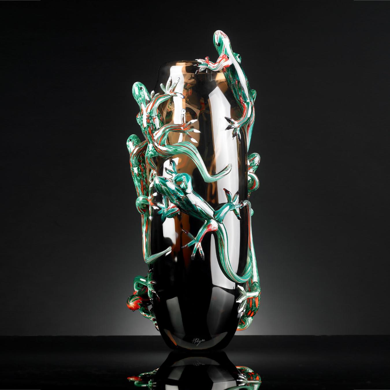 Geckos Large Artisan Vase