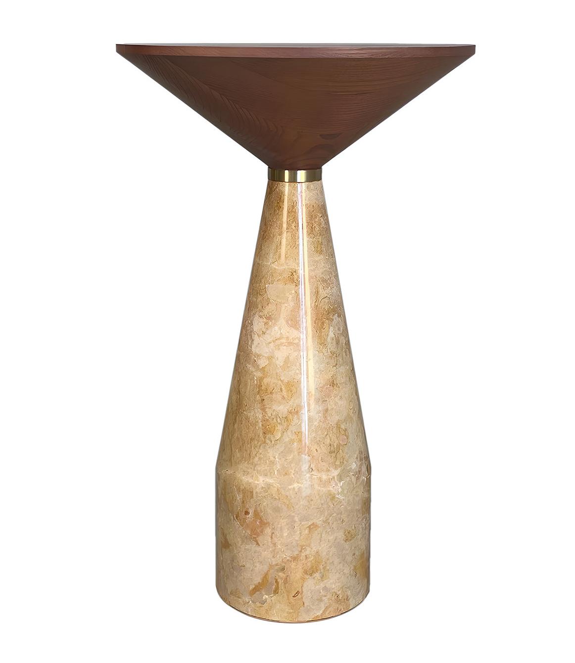 Cino Yellow Marble Italian Side Table