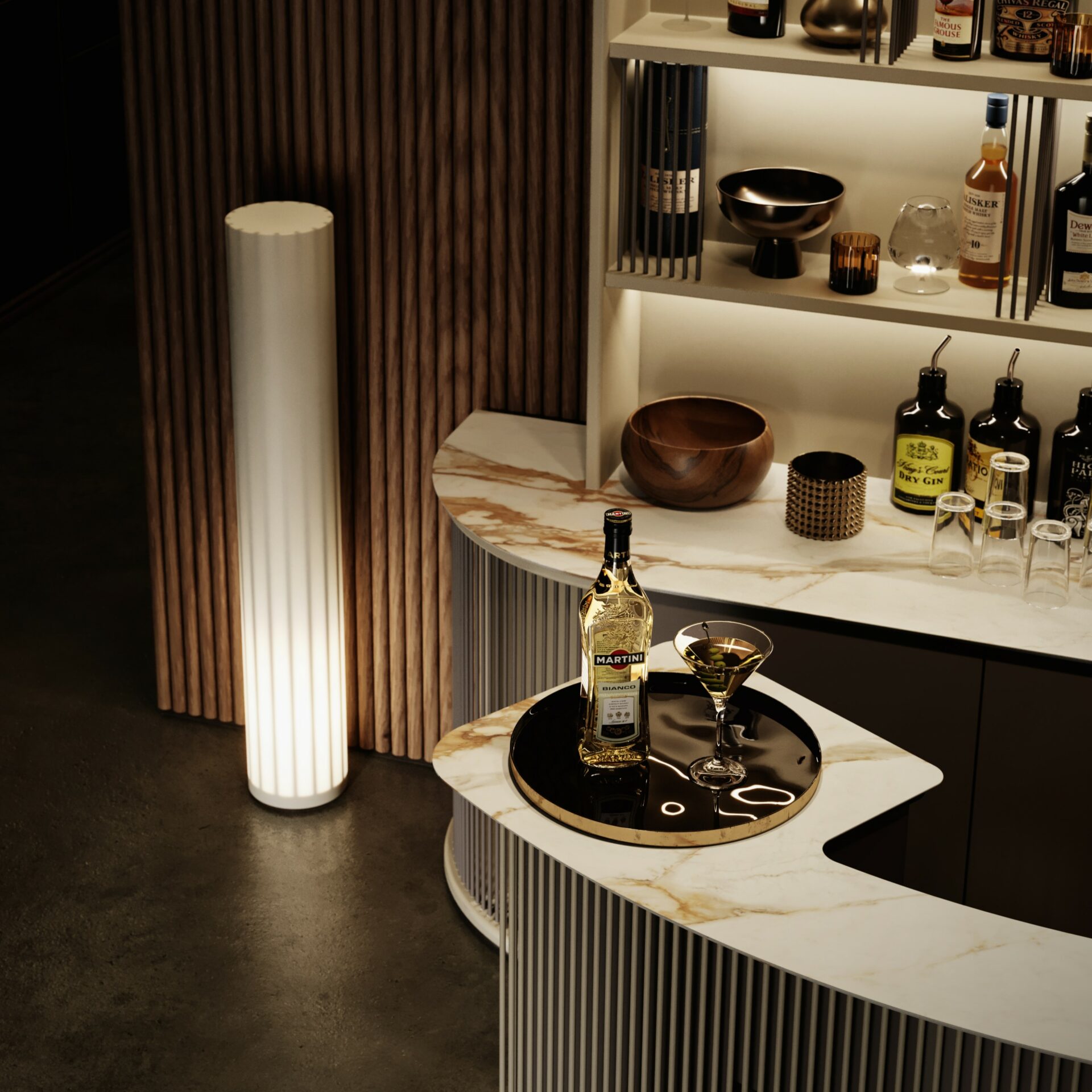 Dry Collector Home Bar with Counter