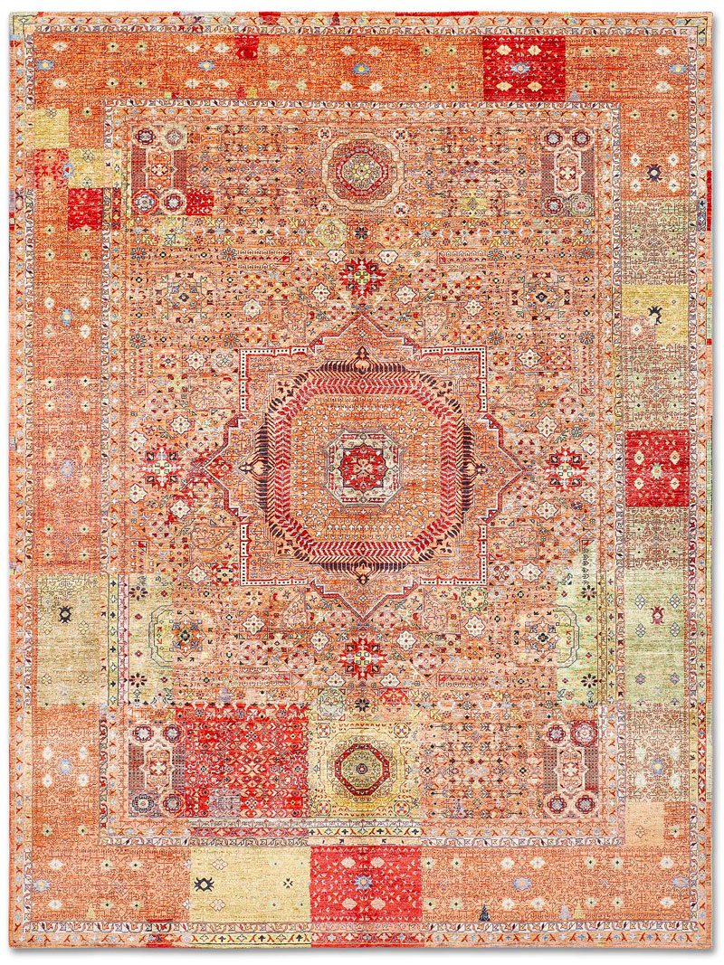 Cosmic Orange Luxury Hand-Woven Rug