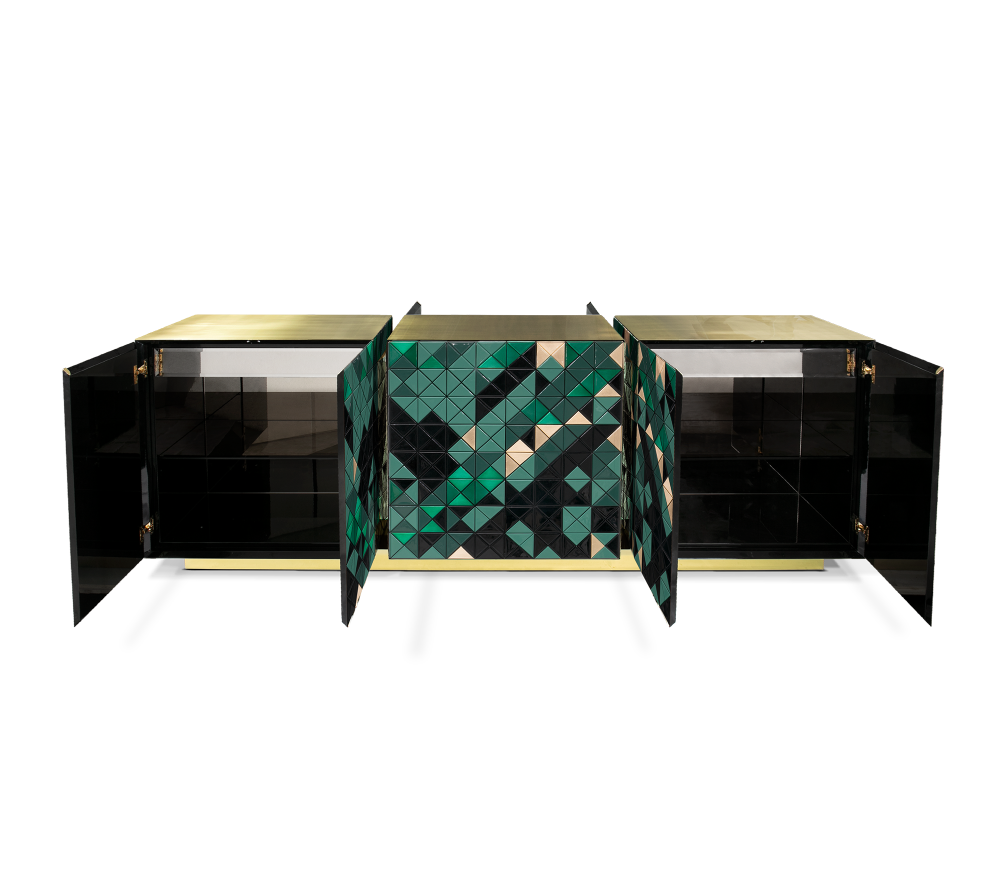 Mosaic Green Artisanal Sideboard