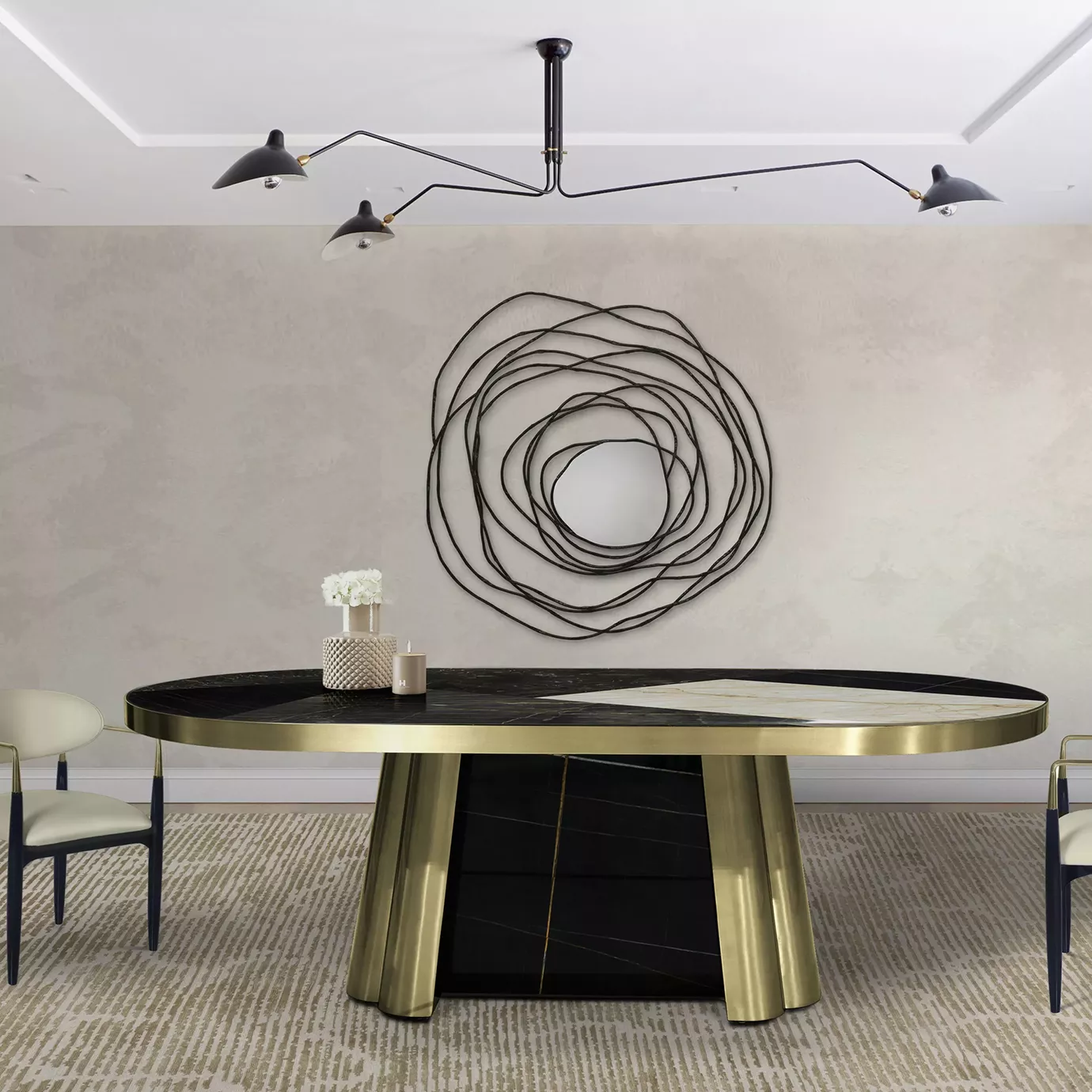 Decovita Black & Gold Granite Table