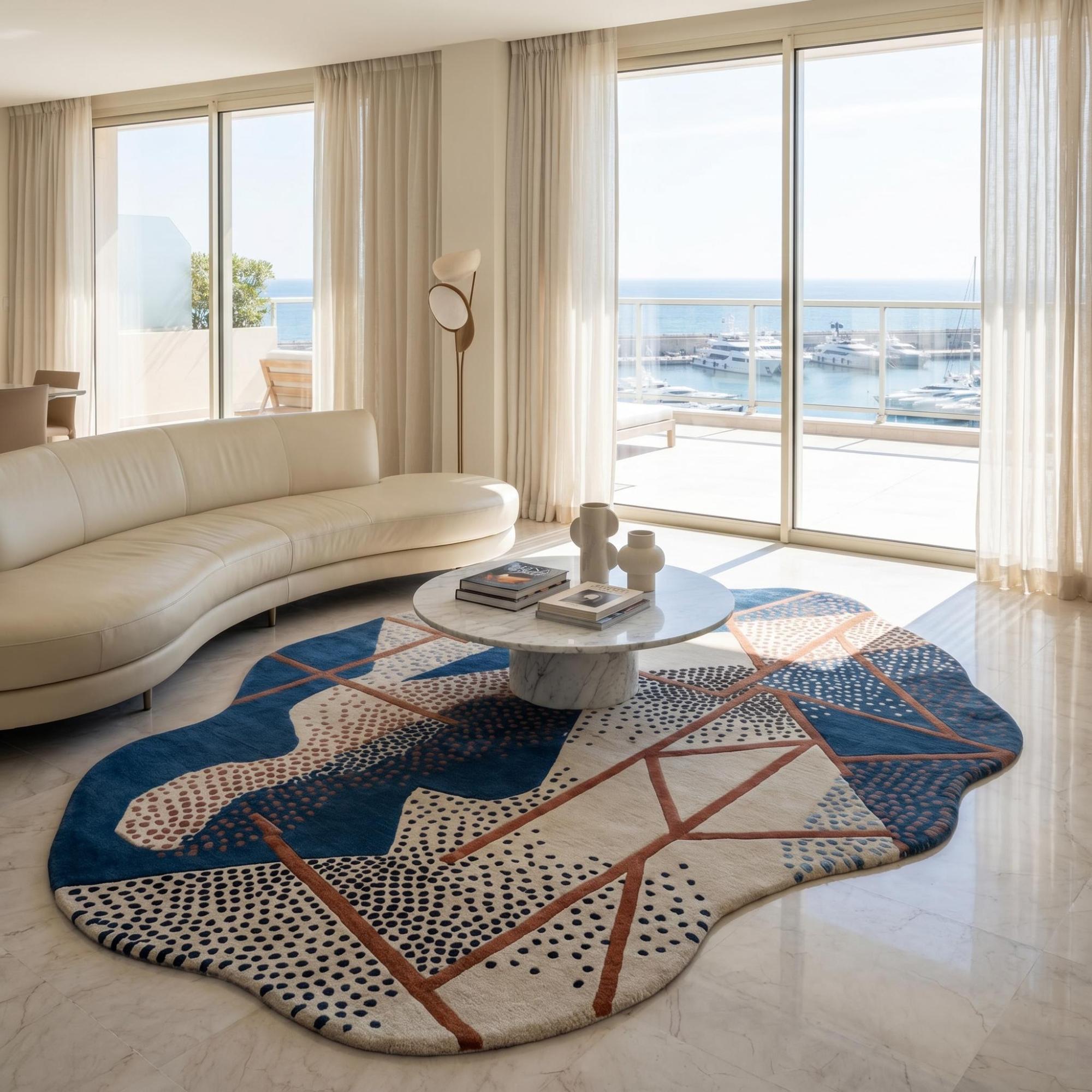Figurative Mosaic Handwoven Rug