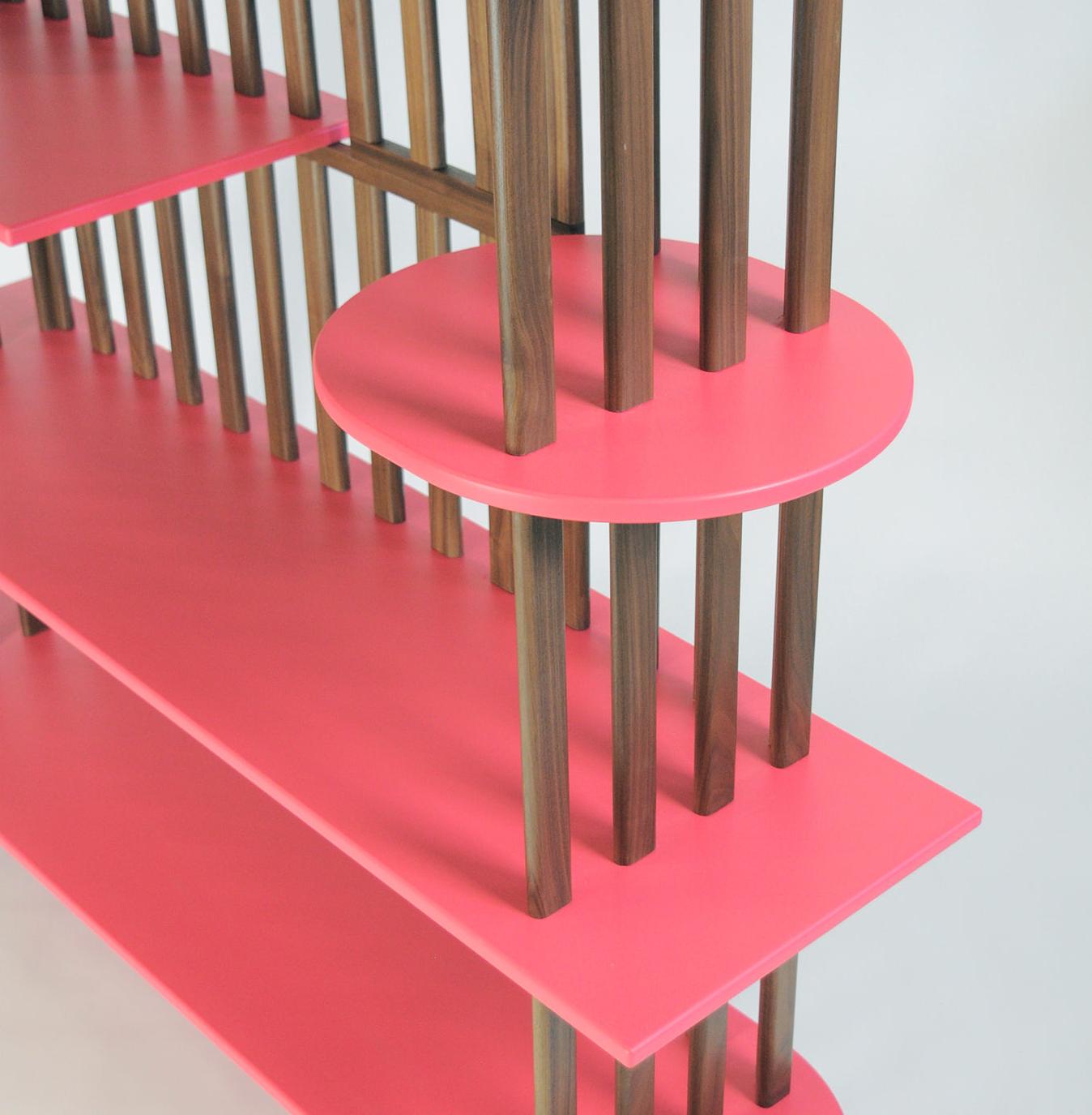 Pink Four-Level Display Shelf