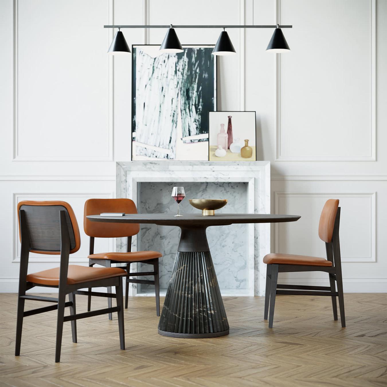 Marilyn Black Marble Handcrafted Dining Table