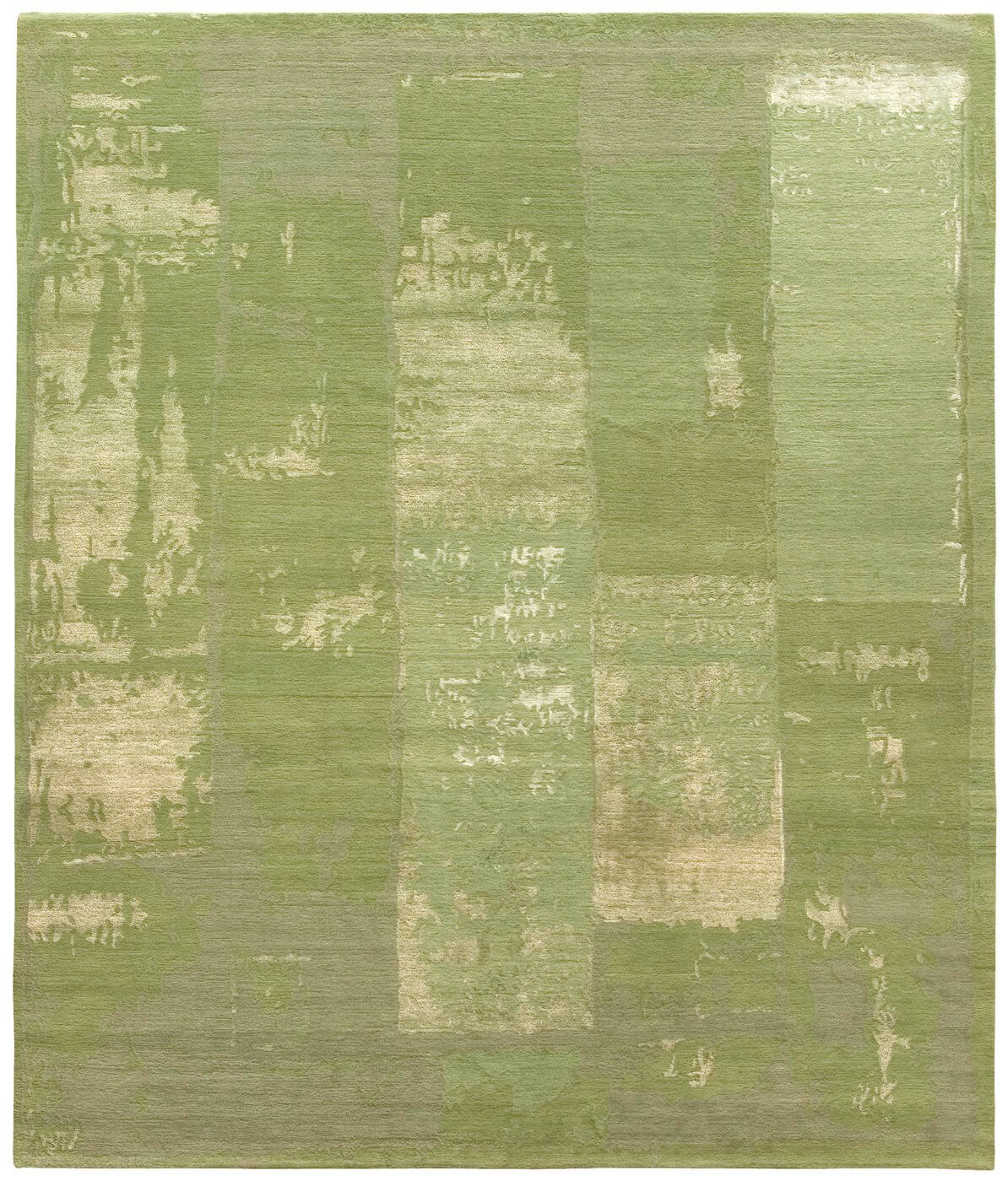 Wool & Silk Green Luxury Rug | Size: 200 x 300 cm