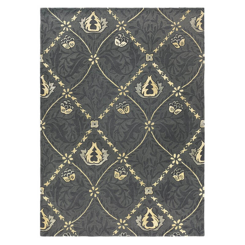 Pure Trellis 029105 Black Ink Rug by Morris & Co | Size: 250 x 350 cm