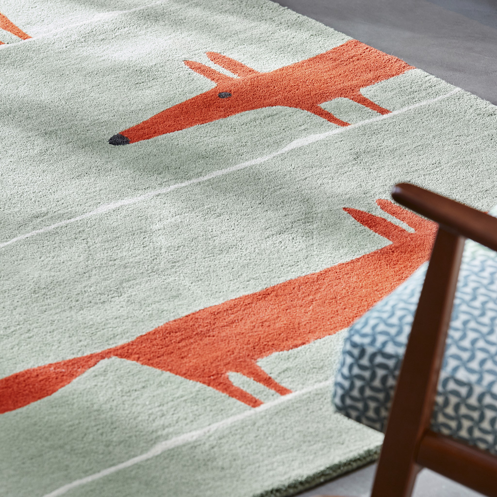 Fox Mint / Poppy Handwoven Rug | Size: 140 x 200 cm