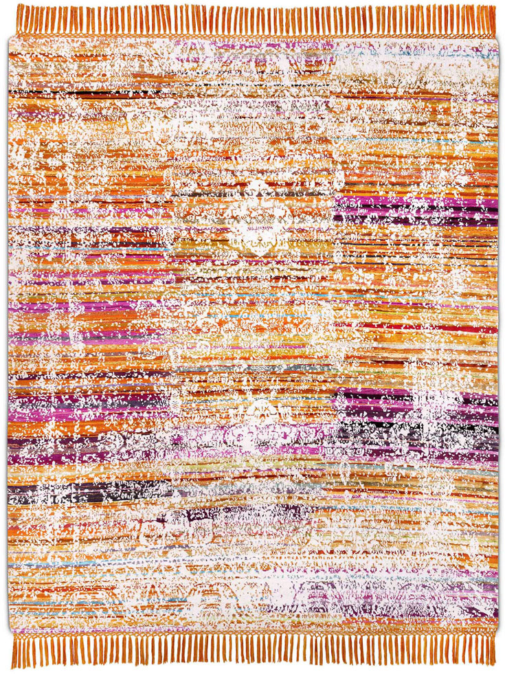 Eco Multi Hand-Knotted Wool / Silk Rug ☞ Size: 250 x 300 cm