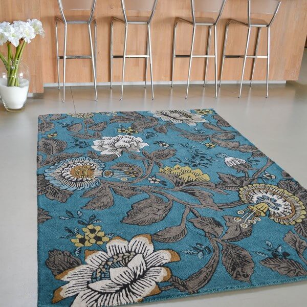 Passion Flower Teal 37117 Rug ☞ Size: 200 x 280 cm