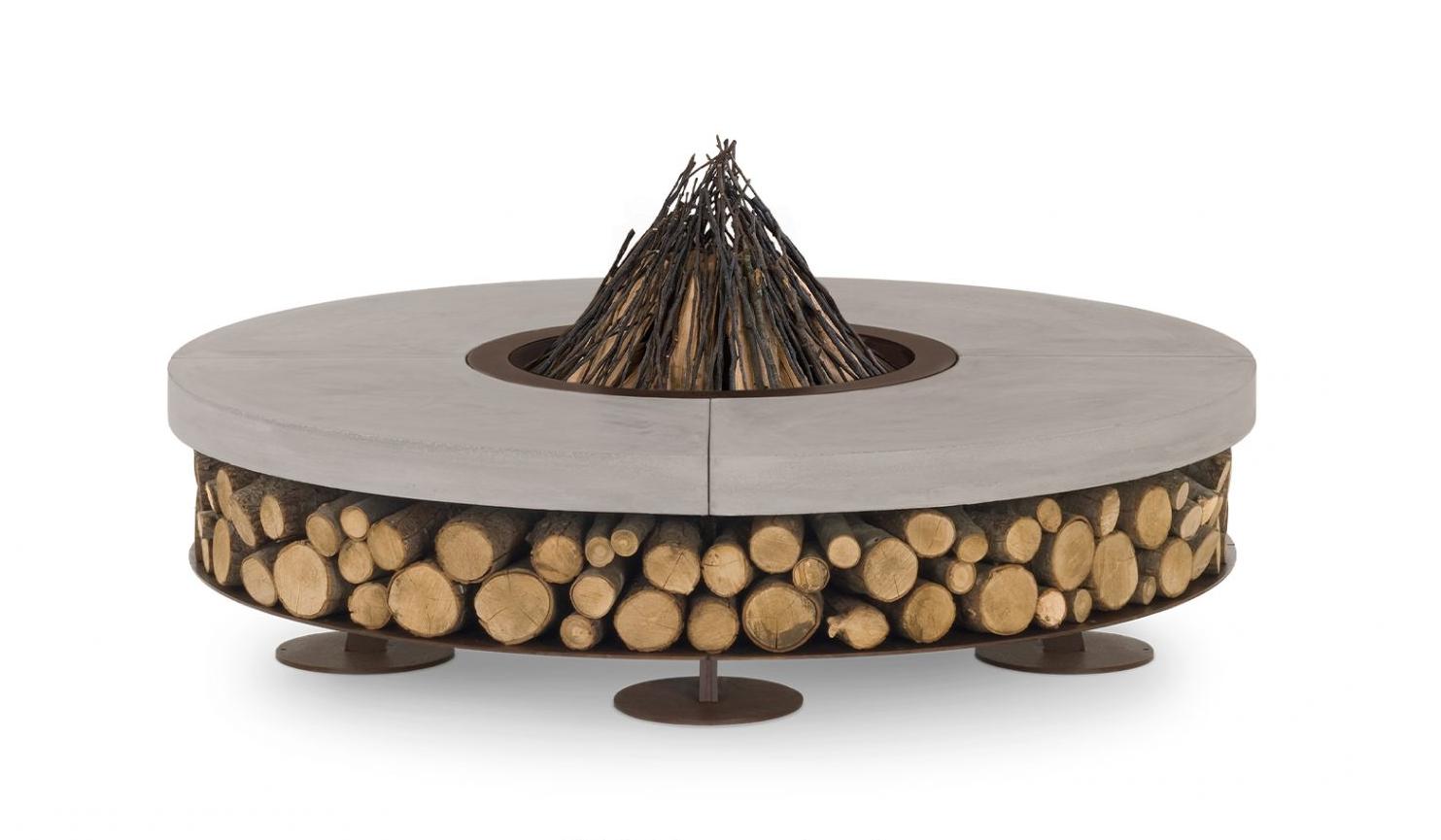 Concrete Grey Outdoor Fire Pit | Dimensions: Ø 150 cm
