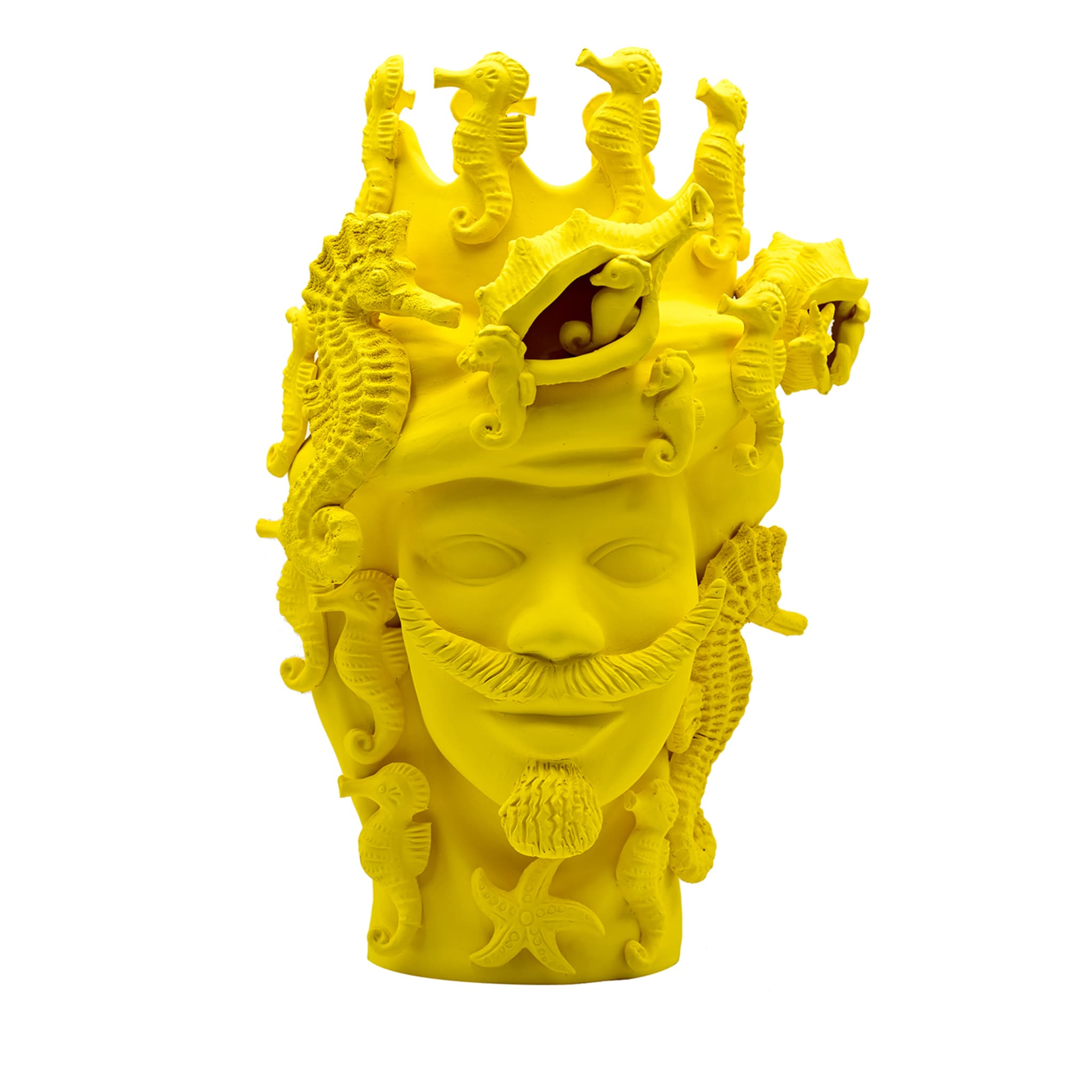 Moor's Head Sculpture in Vibrant Yellow