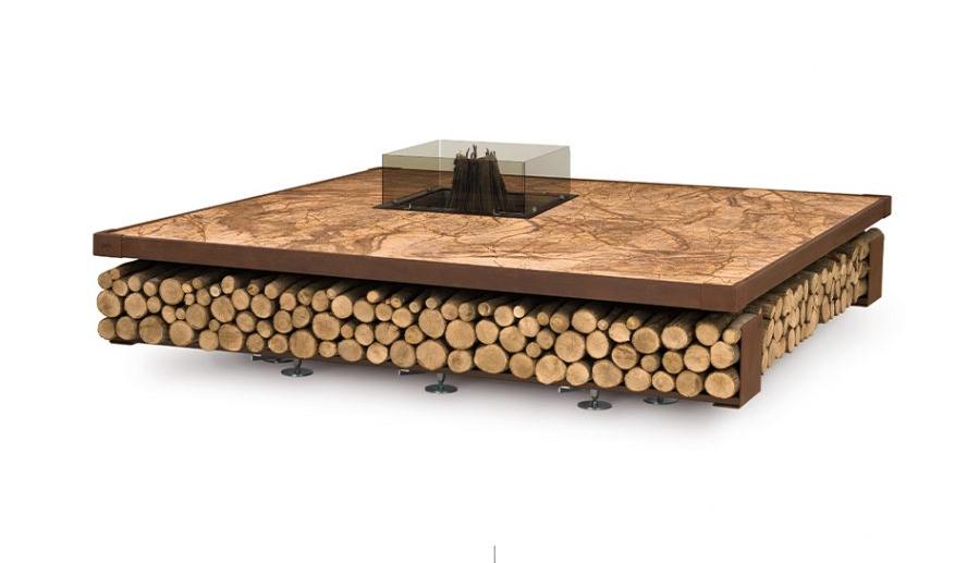 Square Brown Fire Pit