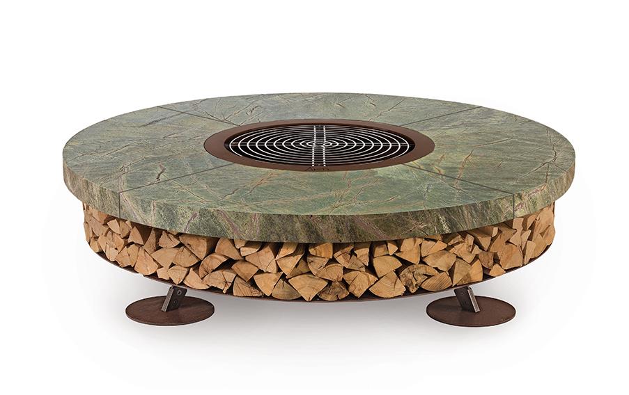 Marble Outdoor Fire Pit | Finishing: Green | Dimensions: Ø 250 cm