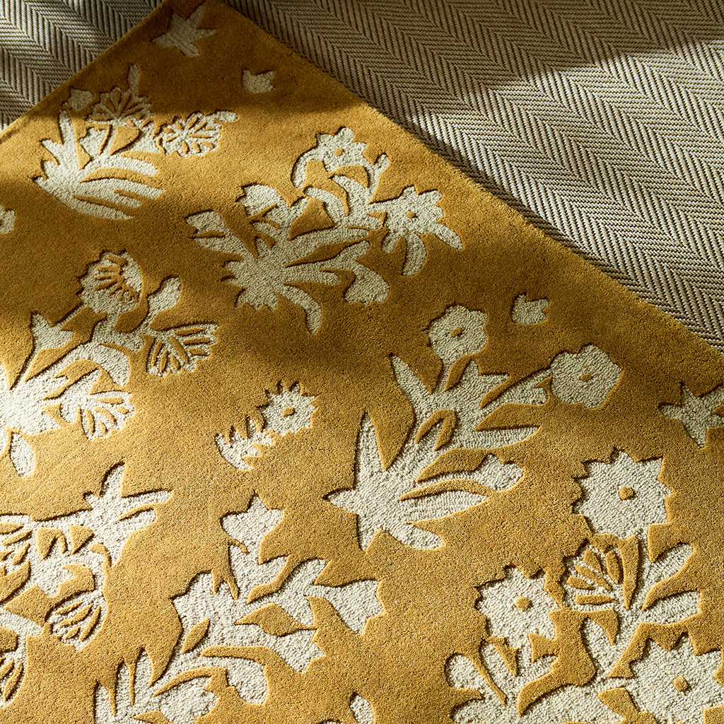 Woodland Glade Gold Rug | Size: 140 x 200 cm