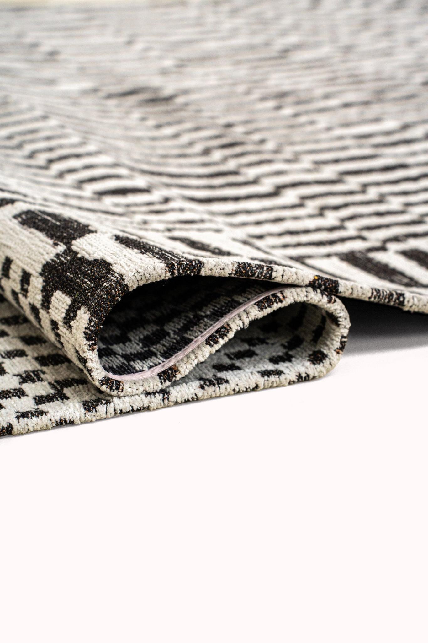 Monochrome Berber Pattern Round Rug | Size: Ø 240 cm