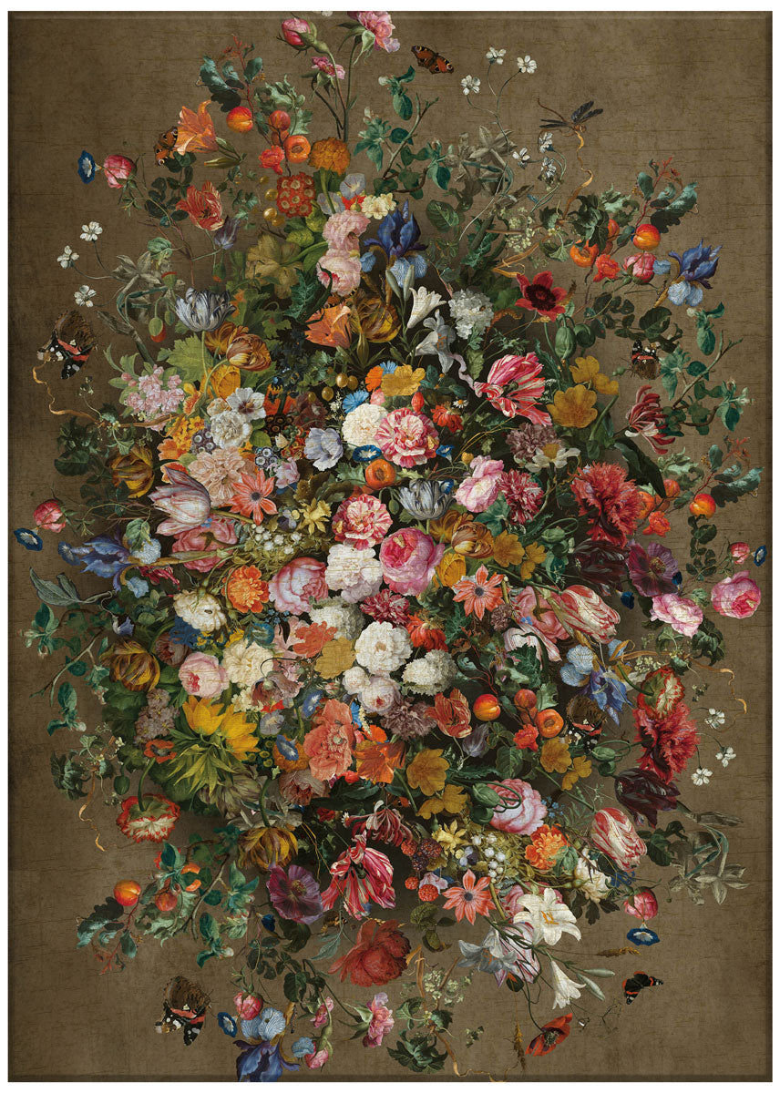 Dutch Floral Multi Flat Woven Rug
