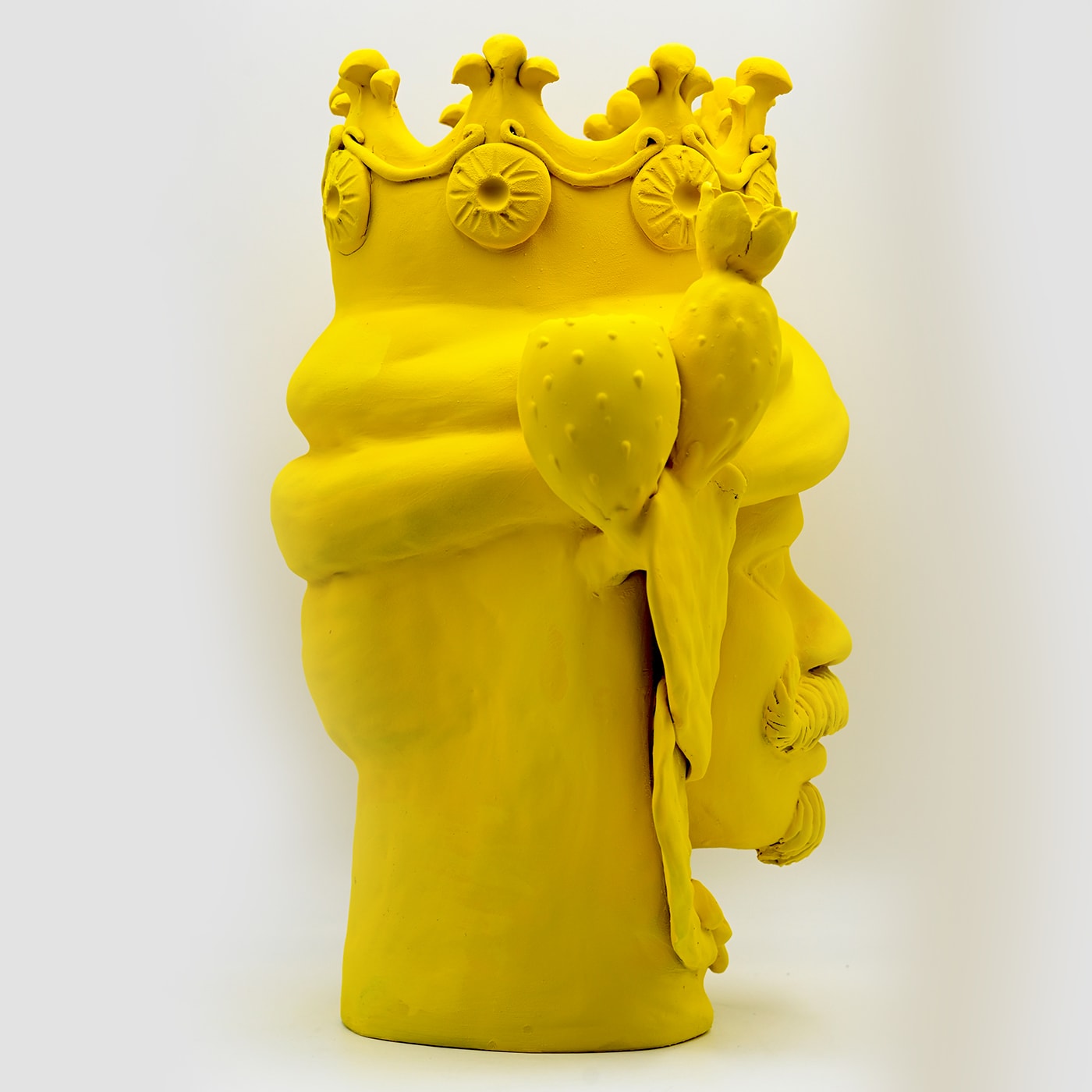 Yellow Matte Finish Moor's Head Sculpture